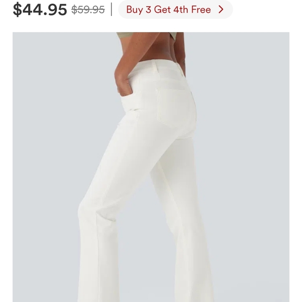 Halara Flex™ High Waisted Pockets Washed Casual Bootcut Jeans Small Tall - Picture 3 of 8